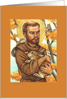 St Francis of Assisi Holding Rabbit Blank Note card