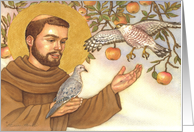 St Francis of Assisi with Birds Blank Note card