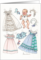 Baby Paper Doll 19th Century Vintage Style Wardrobe Any Occasion card