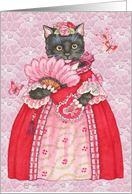 Valentine’s Day Nostalgic Black Cat Princess card