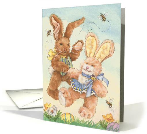 Hoppy Easter Nostalgic Dancing Easter Bunnies card (1724752)