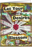 Let Your Desires Blossom, Blank Inside Card