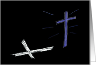 Easter Illustration The Cross Light in Darkness card