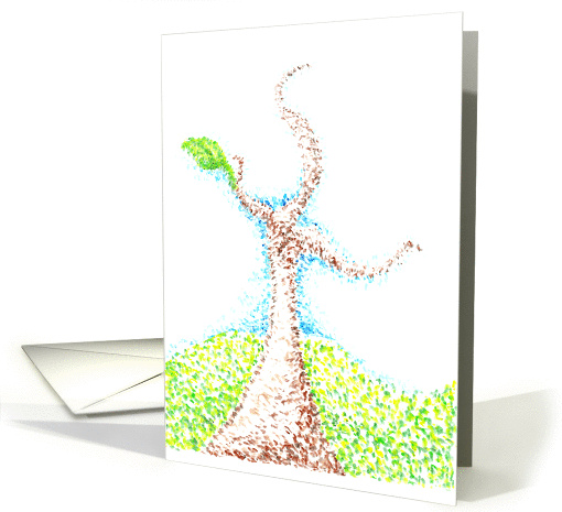 New Life a Budding Tree in Pointillism card (1361976)