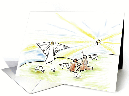 Christmas Drawing The Shepherds Lives Change Forever Christian card