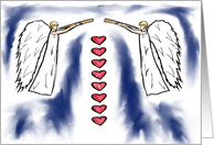 Christmas Drawing Angel Love Night Music Christian card