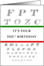 Happy 110th Birthday, Eye Chart card