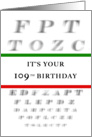 Happy 109th Birthday, Eye Chart card