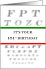 Happy 101st Birthday, Eye Chart card
