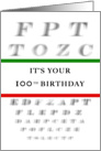 Happy 100th Birthday, Eye Chart card