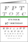 Happy 97th Birthday, Eye Chart card