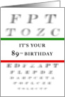 Happy 89th Birthday, Eye Chart card