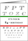 Happy 84th Birthday, Eye Chart card