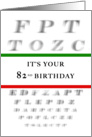 Happy 82nd Birthday, Eye Chart card