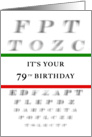 Happy 79th Birthday, Eye Chart card