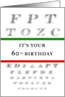 Happy 60th Birthday, Eye Chart card