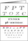 Happy 56th Birthday, Eye Chart card