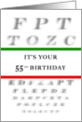 Happy 55th Birthday, Eye Chart card