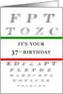 Happy 37th Birthday, Eye Chart card