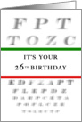 Happy 26th Birthday, Eye Chart card