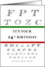 Happy 24th Birthday, Eye Chart card