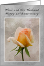 Happy 53rd Anniversary, For Niece and Her Husband, Fresh Rose card