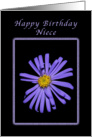 For a Niece on Her Birthday, Purple Aster card