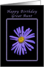 For a Great Aunt on Her Birthday, Purple Aster card