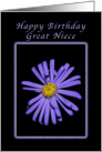 For a Great Niece on Her Birthday, Purple Aster card