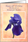 Happy 48th Birthday Wishes for Your Mom , Purple Iris card
