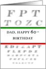 Dad Happy 60th Birthday, Eye Chart card