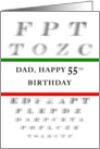 Dad Happy 55th Birthday, Eye Chart card