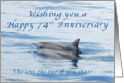 Happy 74th Anniversary, Dolphins card