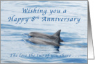 Happy 8th Anniversary, Dolphins card