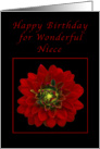 Happy Birthday for a Niece, Red Dahlia card