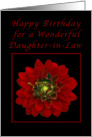 Happy Birthday for a Daughter-in-Law, Red Dahlia card