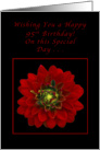 Happy 95th Birthday, Red Dahlia card