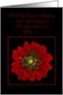 Happy 91st Birthday, Red Dahlia card