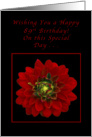 Happy 89th Birthday, Red Dahlia card