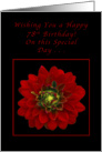 Happy 78th Birthday, Red Dahlia card