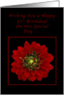 Happy 51st Birthday, Red Dahlia card