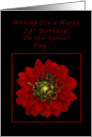 Happy 29th Birthday, Red Dahlia card