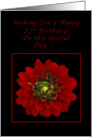 Happy 27th Birthday, Red Dahlia card