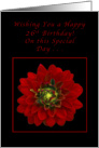 Happy 26th Birthday, Red Dahlia card
