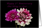 Happy 2nd Anniversary, Two Dahlias card