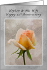 Happy 55th Anniversary, For Nephew and His Wife, Fresh Rose card