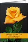 Happy Birthday Grandfather, orange-yellow rose card