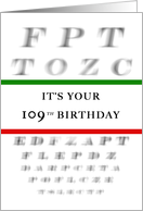 Happy 109th Birthday, Eye Chart card