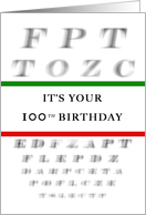 Happy 100th Birthday, Eye Chart card
