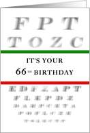 Happy 66th Birthday, Eye Chart card